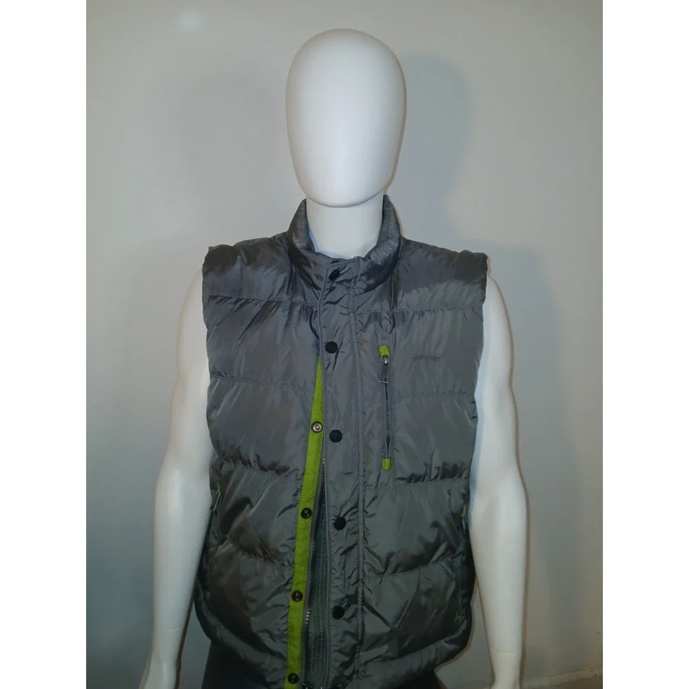 Orvis Essex Duck Down Vest Men XL Gray Full Zip Puffer Pockets